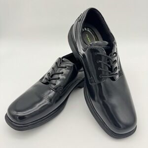 Nunn Bush Men's 8M Black Leather BAKER STREET Plain Toe Oxford 84358-001 comfort